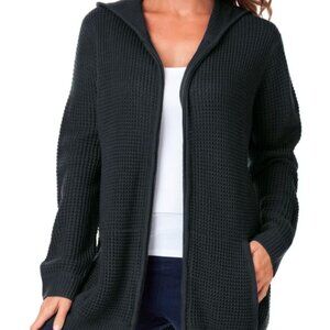 Romans Waffle Classic Length Zip Hoodie Cardigan Size 12W
